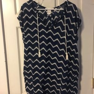 Blue and White Chevron Dress